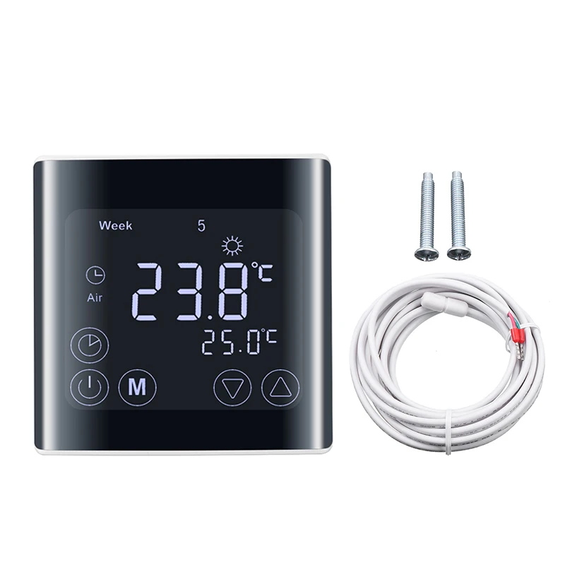 Цифровой регулятор температуры с ЖК-дисплеем, 230 В переменного тока, контроллер температуры для теплого пола, с сенсорным экраном, для дома от AliExpress RU&CIS NEW