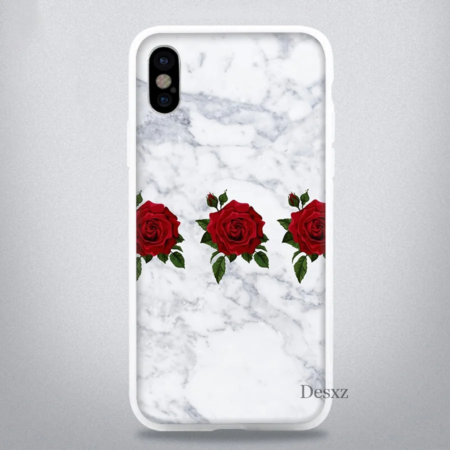 Phone Case Marble Stone With Rose And Peony Popular for iPhone 8 7 6 6S Plus 11 Pro X XS XR MAX 5 5S SE Cover |