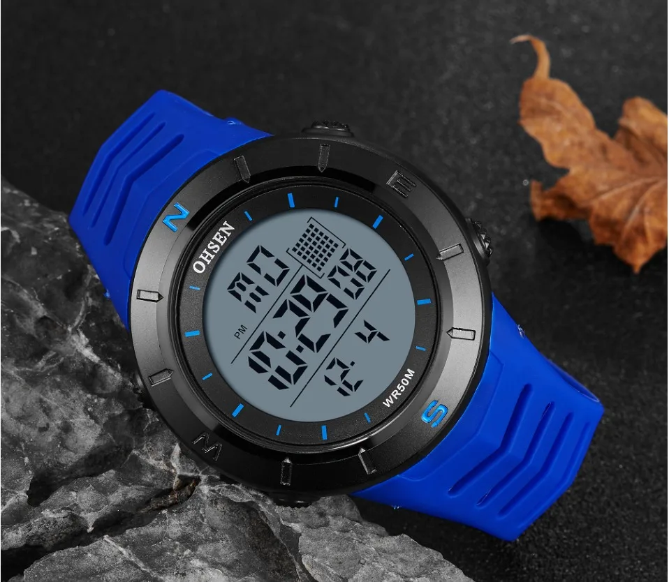 Цифровые ЖК-мужские часы reloj hombre Военный Зеленый Водонепроницаемый Открытый Бег наручные часы, силиконовый браслет часы мужские подарки для мальчиков