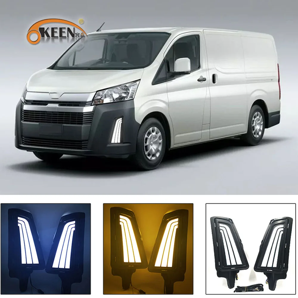2 шт. Автомобильный светодиодный светильник дневного света для Toyota Hiace 2019 2020 DRL