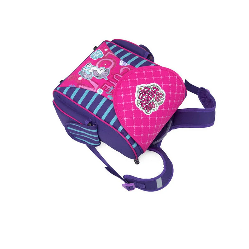 Детский школьный ранец с мультипликационным рисунком пони и гоночных машин