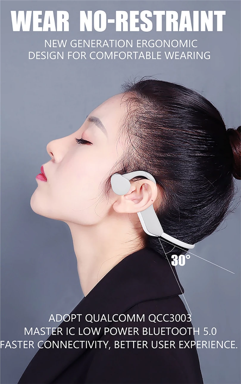 J20 спортивные наушники с открытым ушком Bluetooth 5,0, наушники с костной проводимостью, Беспроводные спортивные наушники, гарнитура с громкой связью, высокое качество