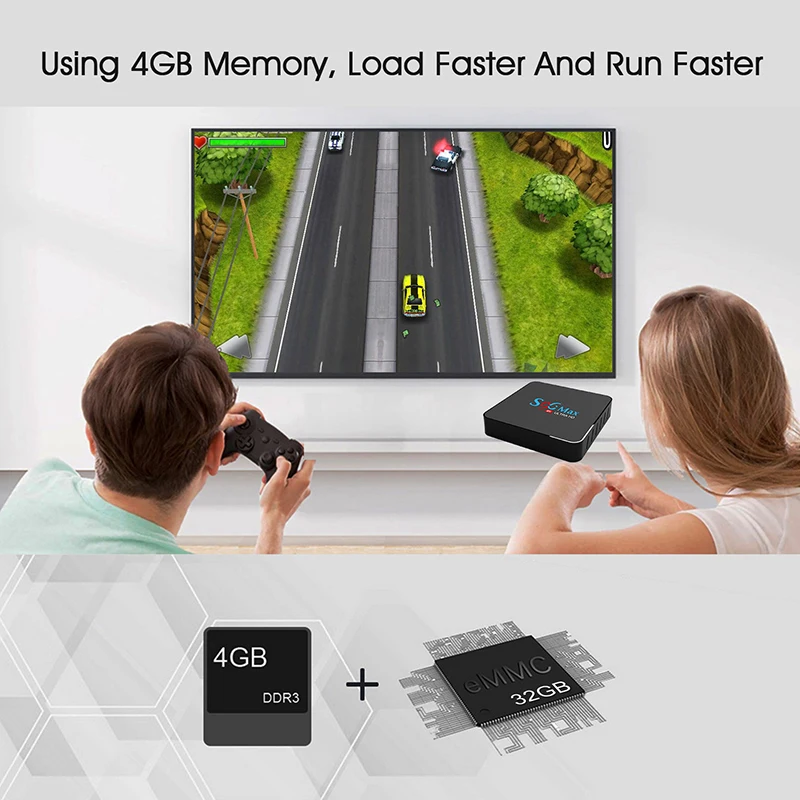 S96 MAX Android 9 0 ТВ приставка 4 Гб ОЗУ 32 Смарт медиаплеер RK3318 Четырехъядерный 4k HDR