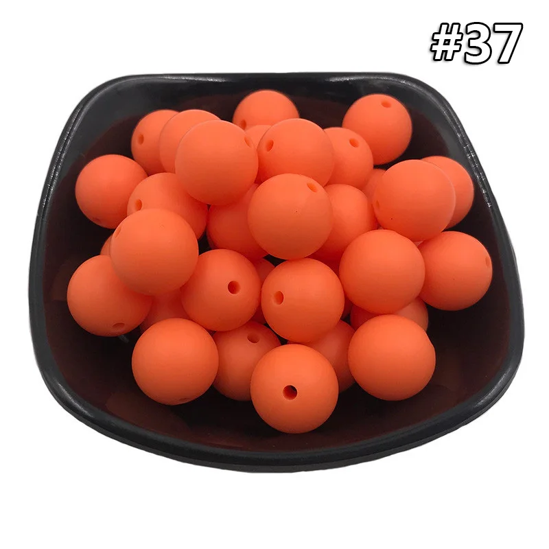 5PCS Beads 37 5 шт. Детские Силиконовые Прорезыватели 19 мм Пищевой бисер без БФА, силиконовый Прорезыватель для зубов DIY ювелирные изделия ожерелье аксессуары для кормления игрушки - Цвет: 5PCS Beads 37