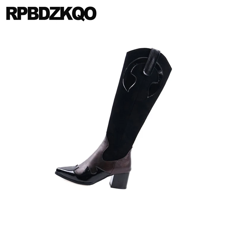 Мода Большой Размеры под змеиную кожу женские сапоги Сезон Зима 2021 из змеиной