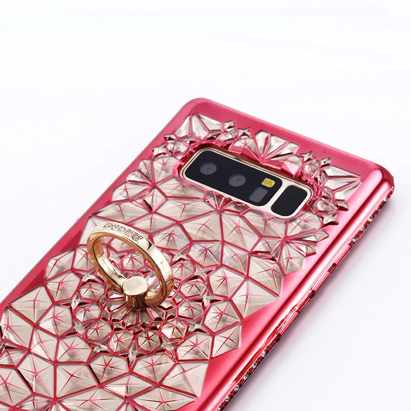 Блестящий бриллиантовый цветочный чехол подставка для Samsung S10 lite S9 S8 S7 edge J4 J6 Plus A7