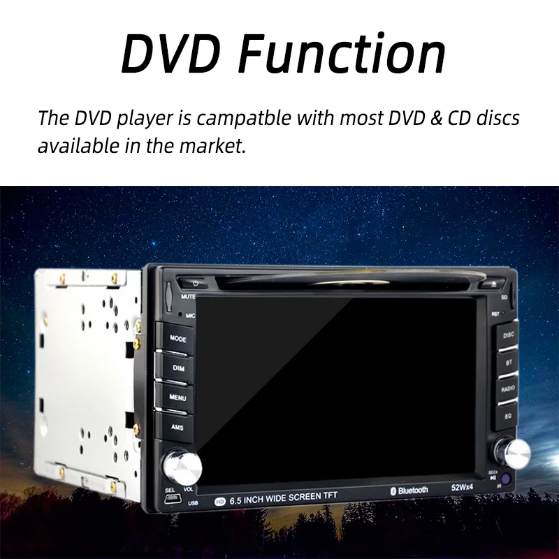 Автомобильный DVD-проигрыватель с Bluetooth USB FM сенсорным экраном 6 5 дюйма | Автомобили