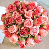 12 headsbundle artificial rose flowers bride bouquet wedding decorative vase for home decoration party supplies flores
