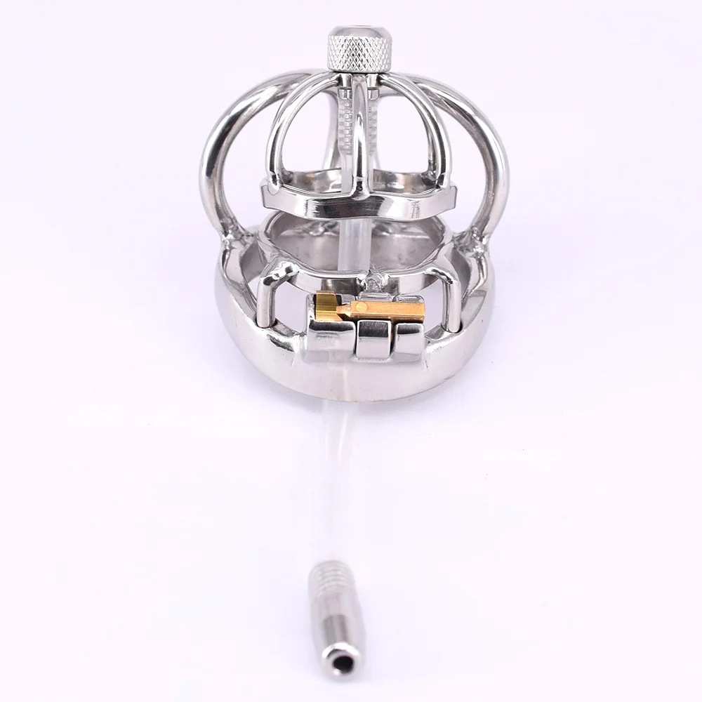 Нержавеющая сталь Мужской петух клетка металлический пенис изогнутые