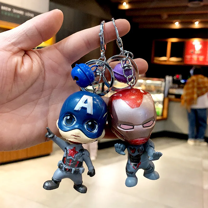 

Disney Marvel Legends Avengers Iron Man Thor Captain America Keychain Hand Cartoon Key Chains Pendant Bag Creative Keyring
