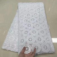 pure white african cord lace fabric 2021 high quality sequines milk silk lace french water soluble fabric for wedding party sew