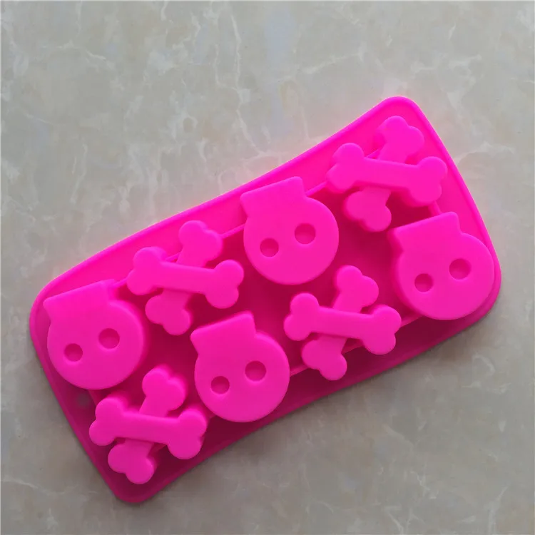 

Silica Gel Skull People Bone Ice Tray Ice Tray Chocolate Mold DIY Baking Tool XG674