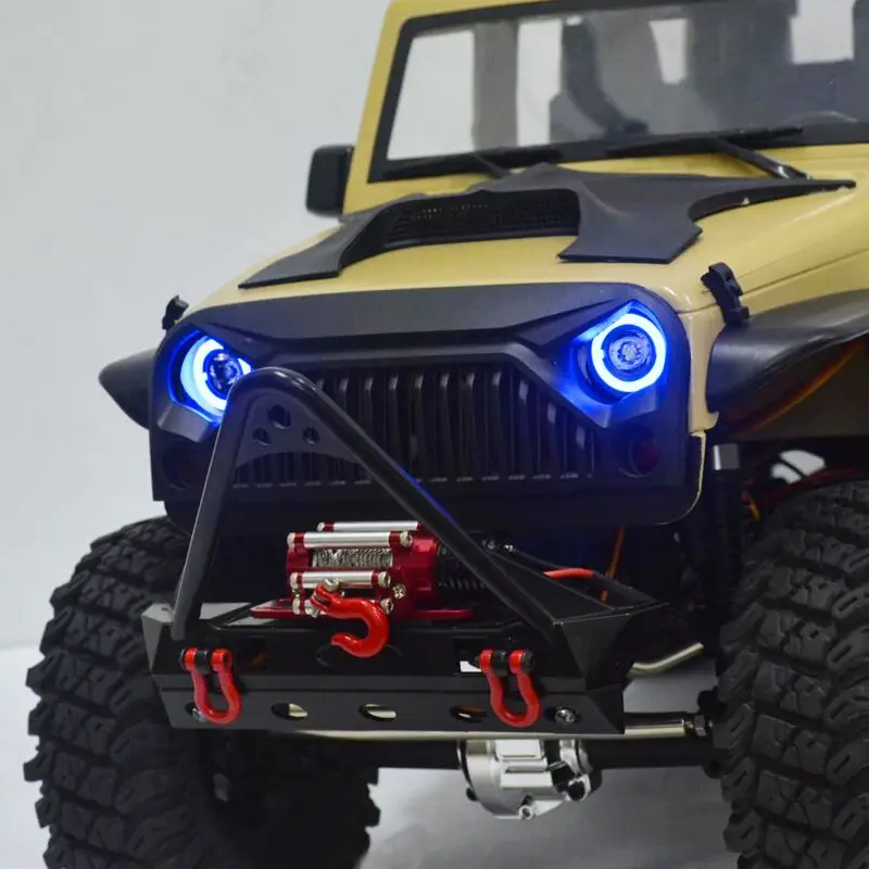 

Angel Eye LED Lights Headlight for 1/10 RC Rock Crawler Axial SCX10 D90 Jeep Wrangler Body Shell,Blue light