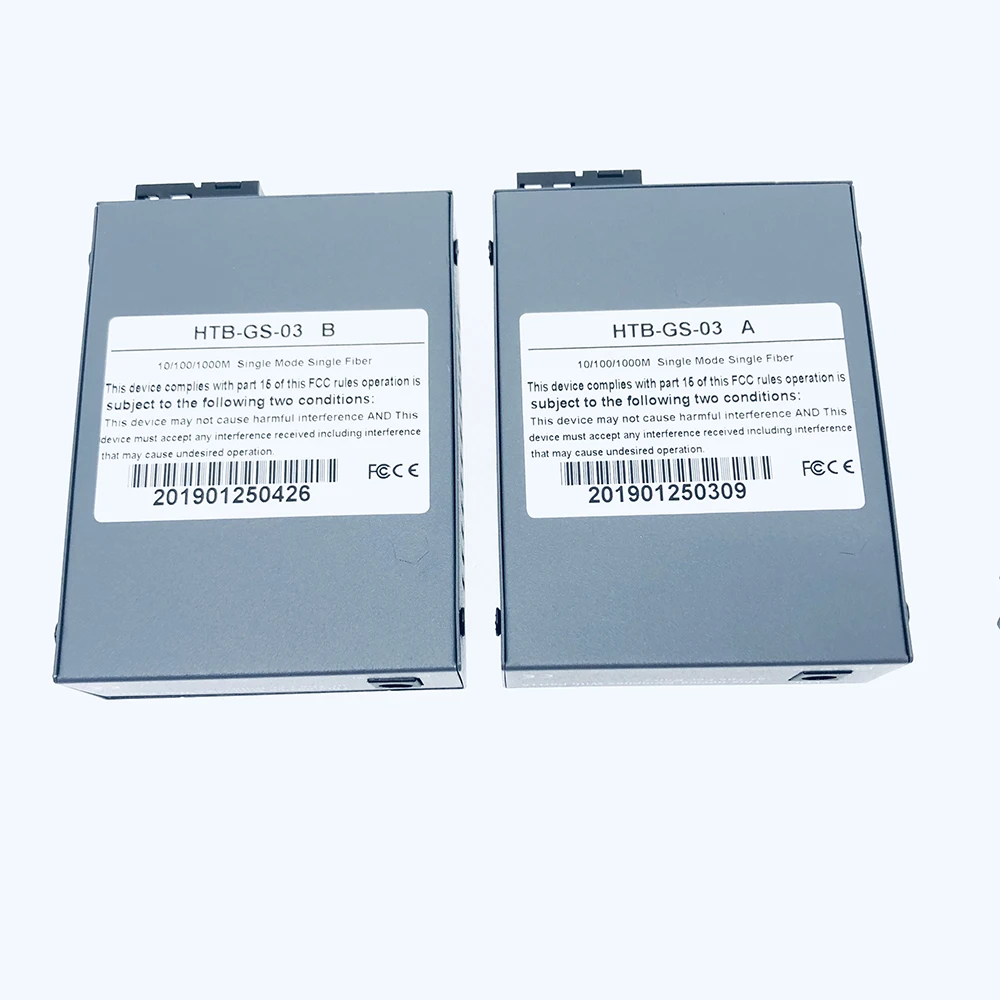 1 Pair Gigabit Fiber Optical Media Converter HTB-GS-03 A&B 1000Mbps Single Mode Single Fiber SC Port External Power Supply