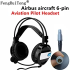 Авиационная гарнитура Lemo, 6-контактный разъем, регулируемый громкость