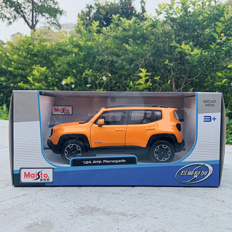 Maisto 1:24 Jeep Renegade Rubicon, simulaci&oacute;n de coche de aleaci&oacute;n naranja, modelo de artesan&iacute;a, colecci&oacute;n de decoraci&oacute;n, herramientas de juguete, regalo-5