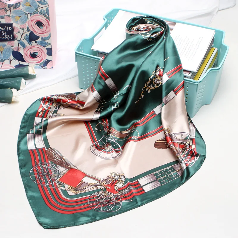 Модный женский платок хиджаб бандана для головы роскошные шелковые атласные