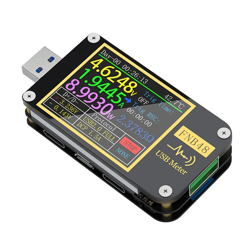 

FNB48 QC4 + PD3.0 2.0 PD Trigger Voltmeter Ammeter Current Voltmeter USB Tester PPS Fast Charging Protocol Capacity Testing Tool
