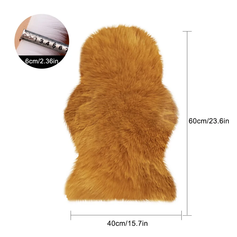 A16 40x60cm Fur Artificial Washable Bedroom Faux Mat Sheepskin Plain Fluffy Rugs Hairy Carpet Living Room Bedroom Rugs - Цвет: A16 40x60cm