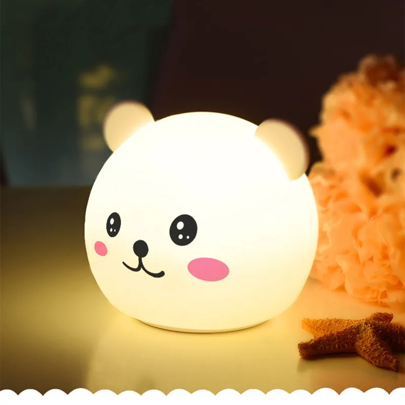 Цветной СВЕТОДИОДНЫЙ ночник RGB с зарядкой от USB мягкий силиконовый сенсорным