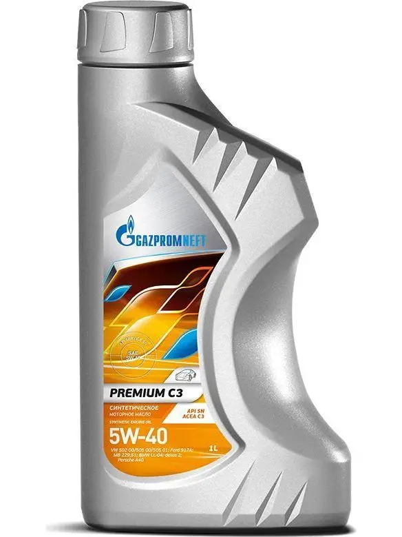 Масло моторное Gazpromneft &quotPremium C3&quot 5W-40 5w40 API SN ACEA C3 синтетическое 1 л | Автомобили и