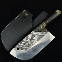 newest 8 inch handmade knife 7cr17mov high carbon steel machete anti stick slicing cleaver kitchen knives meat and poultry tools