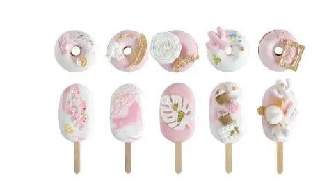 10pcs Artificial ice cream cake simulation donut toy window decoration fake snack ice cream ins wind donut Exquisite Gift for Girl - Цвет: 10pcs