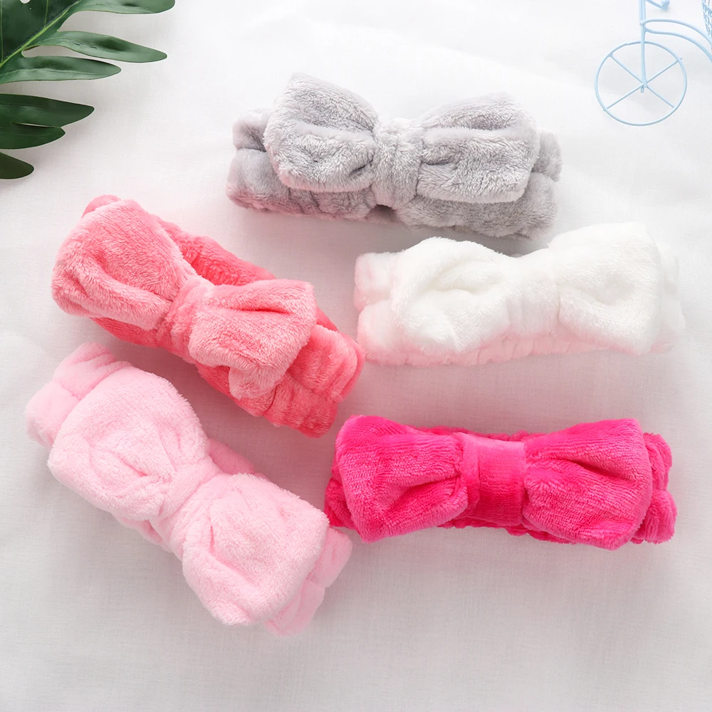 1 шт. бант-бабочка повязка для волос из мягкого кораллового флиса на голову лица