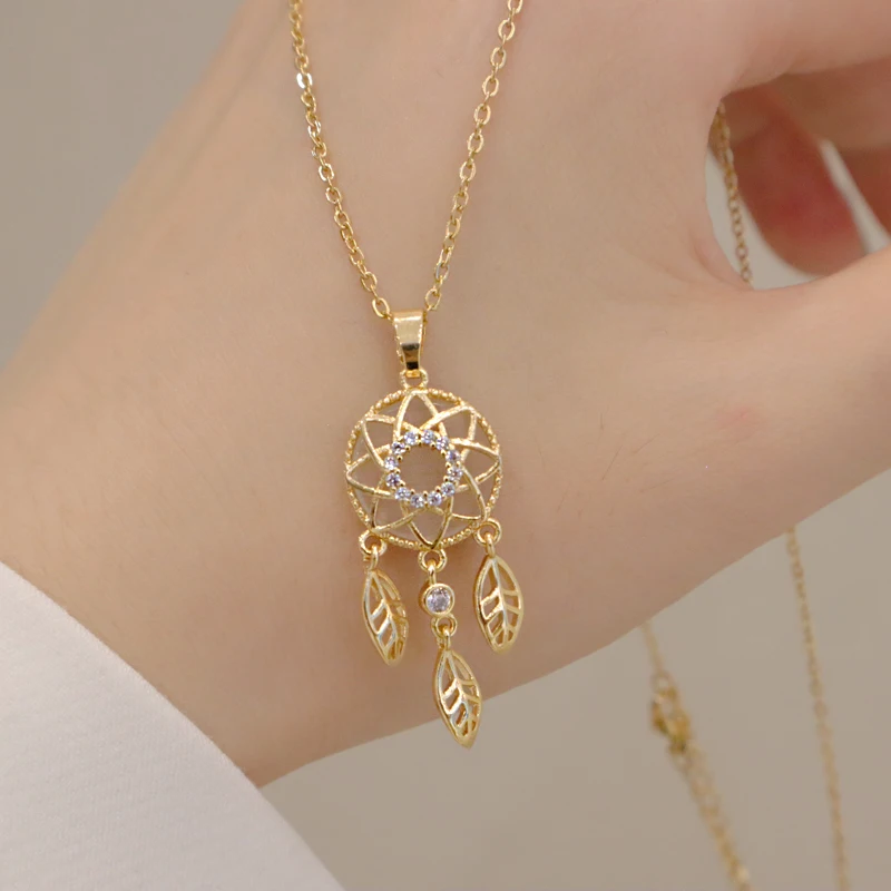 Женское Ожерелье Ловец снов из титановой стали с опалом 2021 | Украшения и