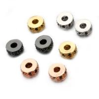 copper 3pcslot black cz cubic zirconia spacer beads diy charms beads for mens bracelet necklace jewelry making accessories