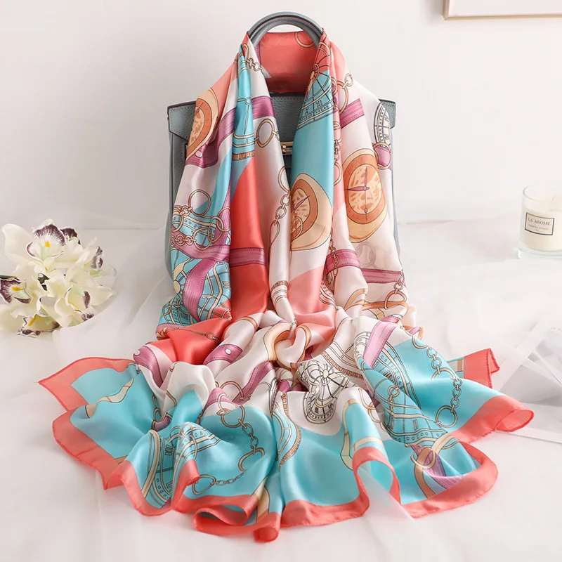 

2021 роскошный брендовый новый летний женский теплый шарф Модные Качественные шелковые шарфы женские шали шейный платок пляжный хиджаб с при...