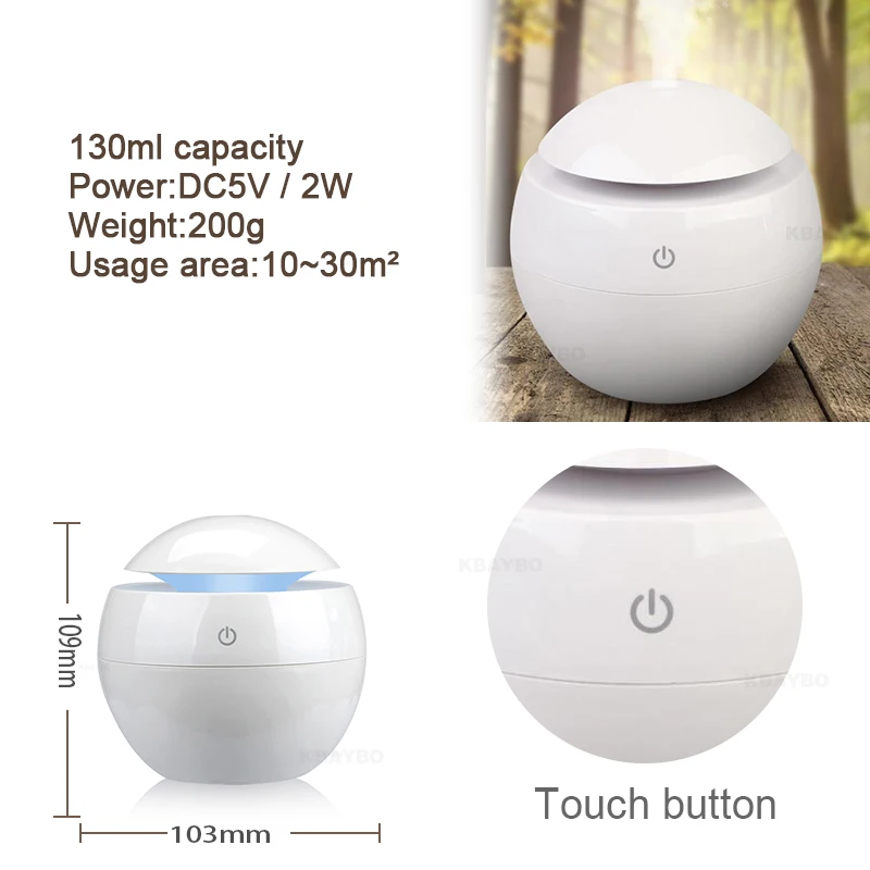 Mini Air Humidifier USB Ultrasonic Aroma Diffuser Wood Grain 7 LED Light Electric Essential Oil For Home Aromatherapy | Дом и сад