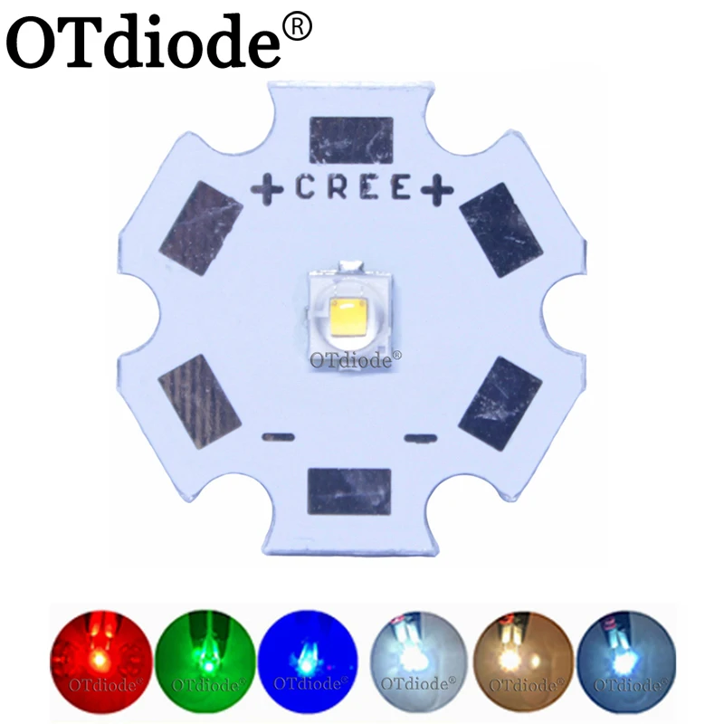 

Cree 3W XPE2 XP-E2 High Power LED Emitter Diode on 8mm/ 12mm/ 14mm/ 16mm/ 20mm PCB, Neutral White/Warm White/Cool White Red Blue