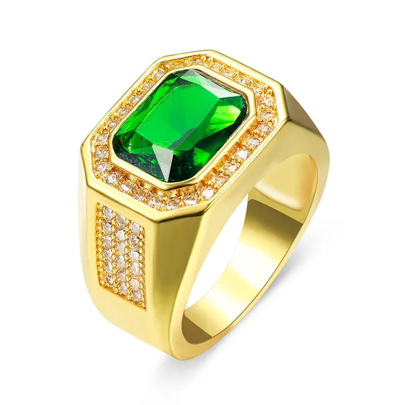 Роскошное обручальное кольцо с зеленым и синим Цирконом для мужчин женщин