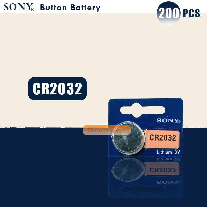 200 шт./лот SONY оригинальный cr2032 кнопочный аккумулятор 3 в монета литиевая батарея