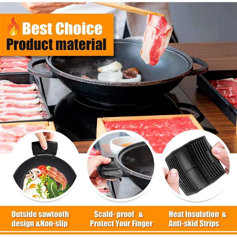 Крышка для ручки из чугуна крышки ручек кастрюли 6 шт. термостойкие силиконовые