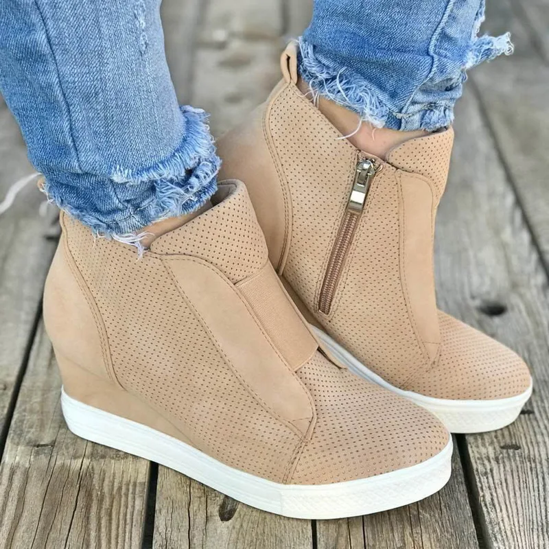 Heflashor/женские кроссовки из искусственной кожи Женская повседневная обувь