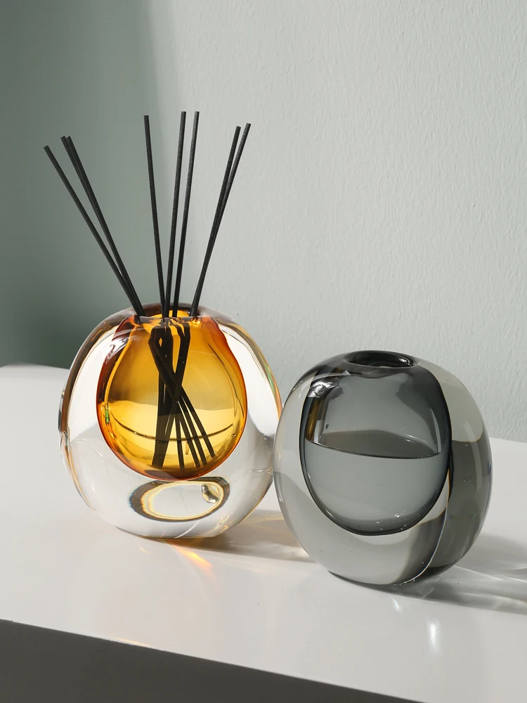 

Geometric Vase Minimalist Hydroponics Flower Arrangement Vase Creative Glass Bathroom Decoration Floreros Household Decor EL50VA