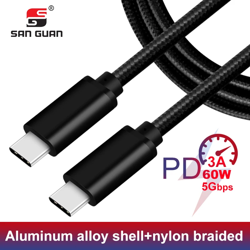 Кабель USB C-USB C 3 м 1 Type в с логотипом OEM кабель для передачи данных PD3.0 оплеткой Macbook