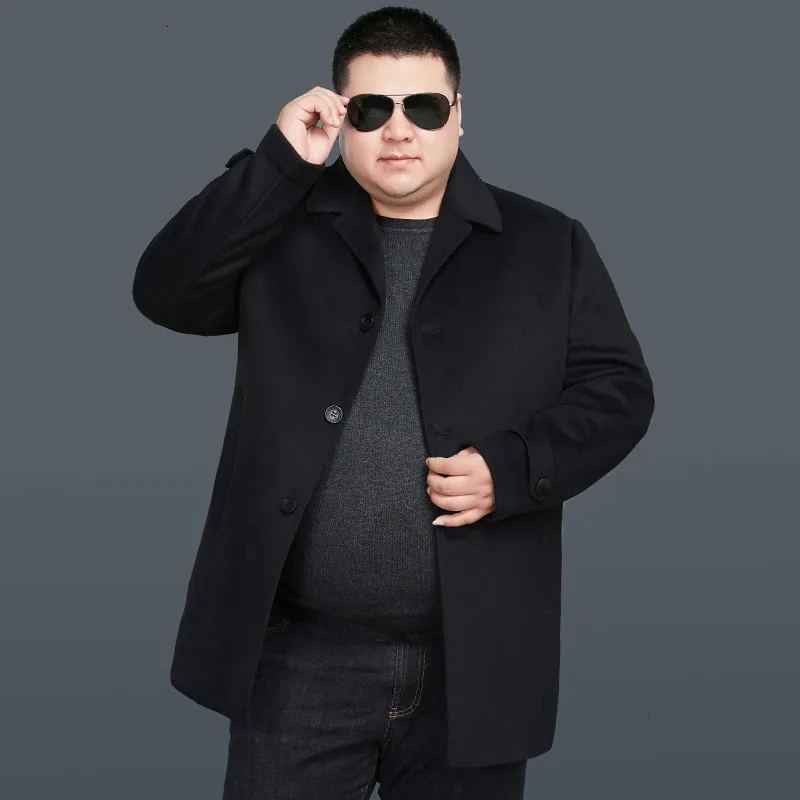 Двухстороннее шерстяное пальто размера плюс 8XL 6XL Мужская Утепленная ветровка
