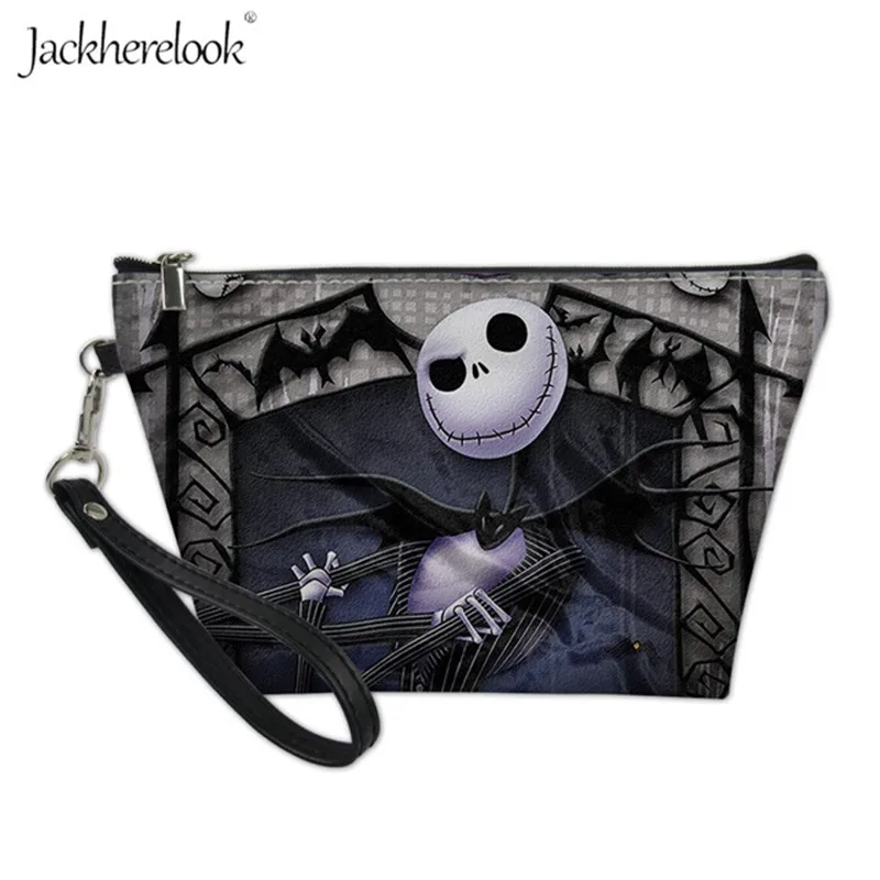 Jackherelook косметичка Для женщин Сумочка, косметичка Повседневное Макияж сумка с принтом "Кошмар перед Рождеством" Путешествия Сумочка-клатч мини кожаная сумка