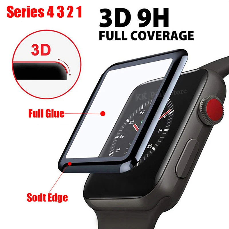 3D закаленное стекло для Apple Watch серии 1 2 3 4 защитная пленка для экрана для iwatch 44 мм 40 мм 38 мм 42 мм для iPhone XS