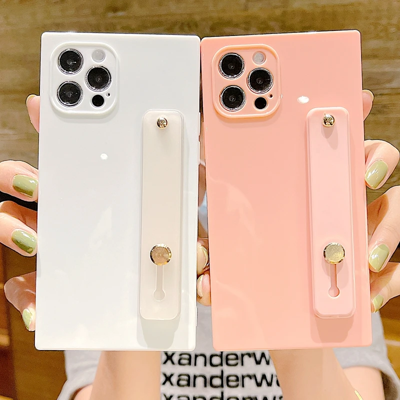 

Candy For iphone 7 plus case luxury with hand holder design For iphone 11 pro max 12 mini X XS XR 6 6S 8 silicone Mobile Phones