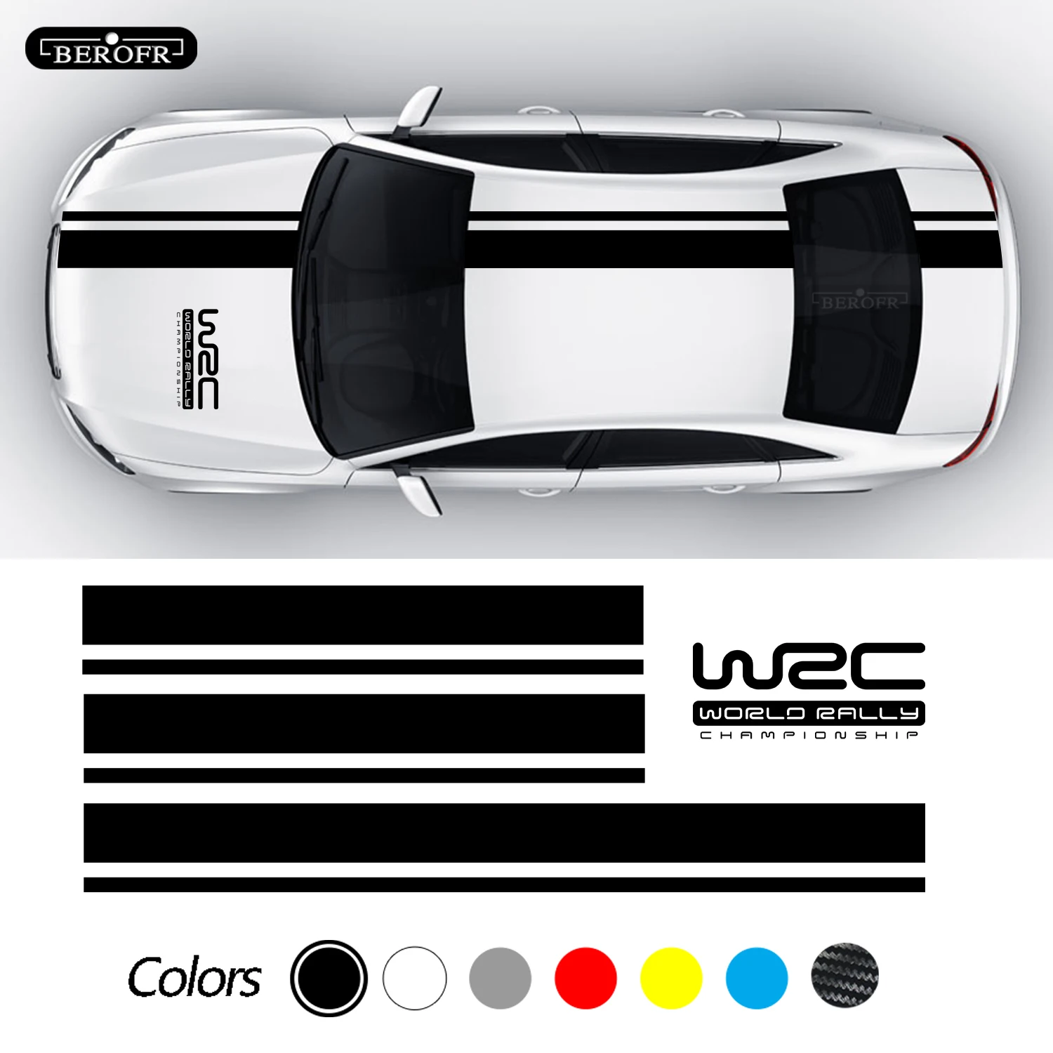 

4Pcs Universal Car Hood Roof Rear Body Sticker Rally Sport Decal Trunk Long Stripe Racing Vinyl Styling
