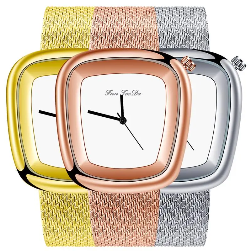 2019 женские алюминиевые наручные часы с квадратным циферблатом из нержавеющей