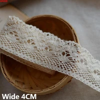 4cm wide beige cotton hollow embroidery fringe ribbon lace collar trim diy apparel curtains sofa cloth crafts sewing accessories