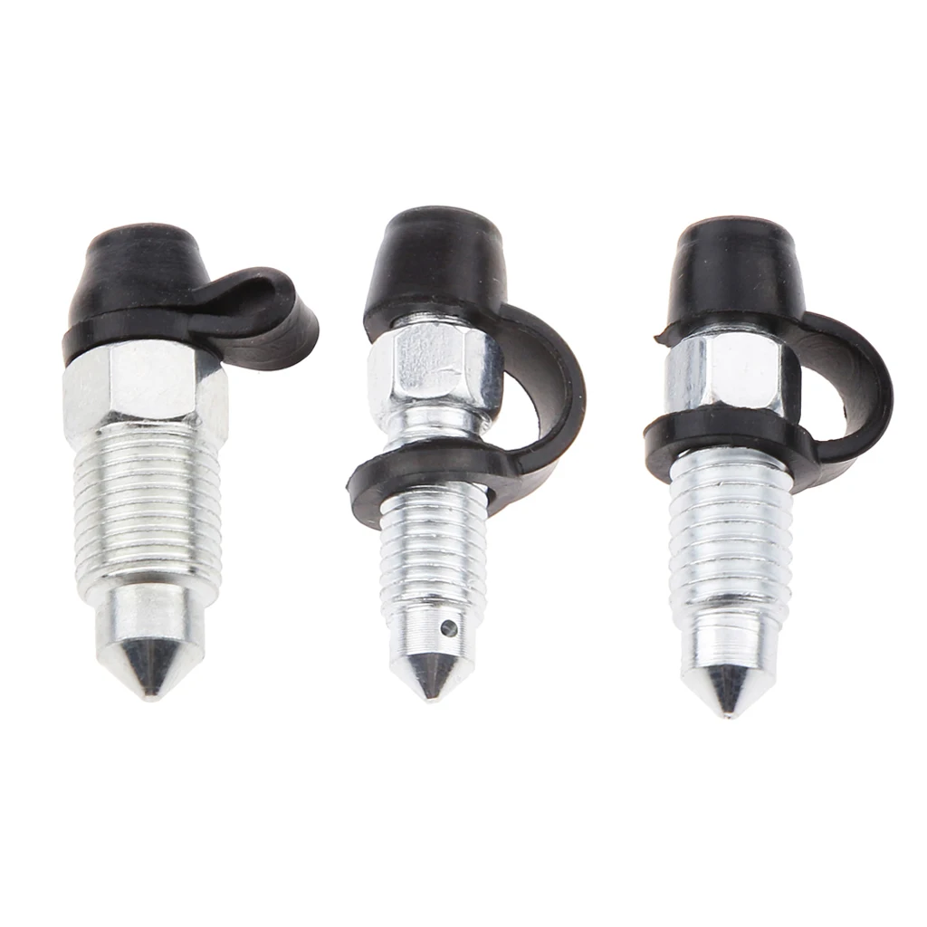 3 x Steel Brake Caliper M8 M10 M7 Bleed Screw Nipple for Motorcycle