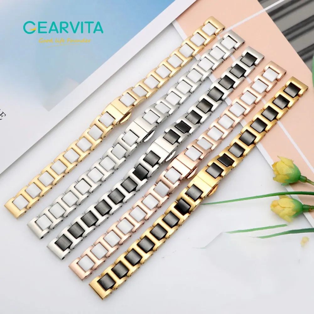 Браслет керамический стальной для часов браслет с металлической застежкой Huawei