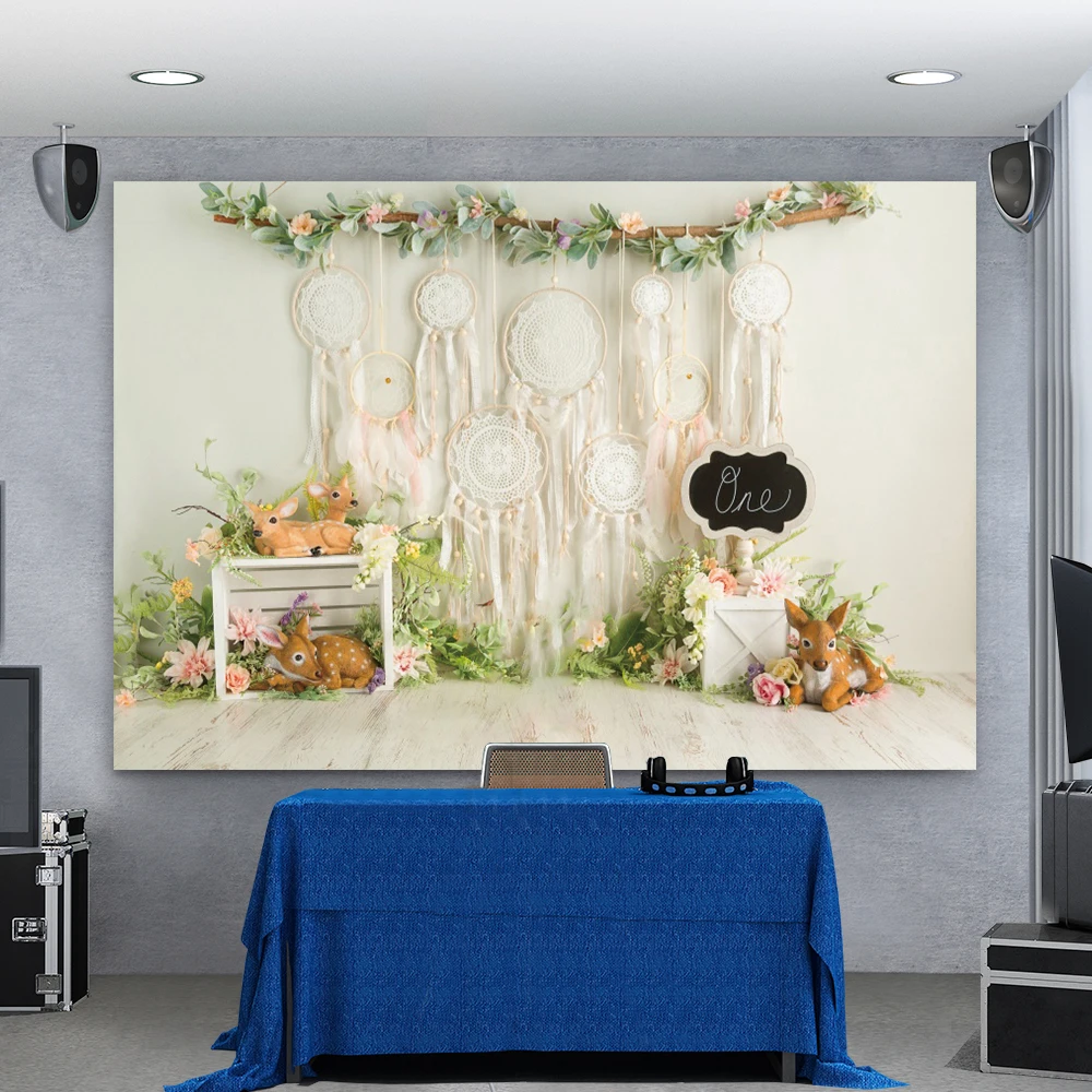 Виниловый фон для фотосъемки новорожденных с изображением Ловца снов Сики оленя