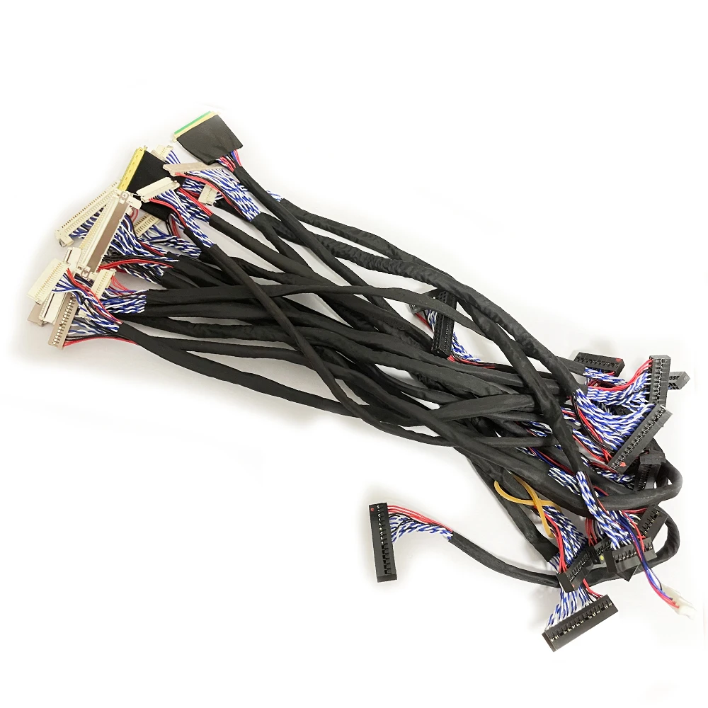 17pcs lvds cable kit 20p 30p 40p 1ch/2ch 6bit/8bit common use for 10-27 inch screen 60 hz LCD 25cm | Компьютеры и офис